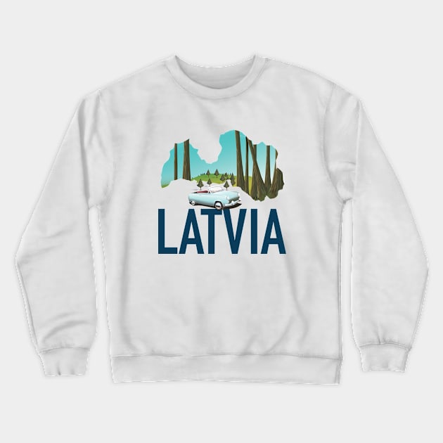 Latvia map Crewneck Sweatshirt by nickemporium1